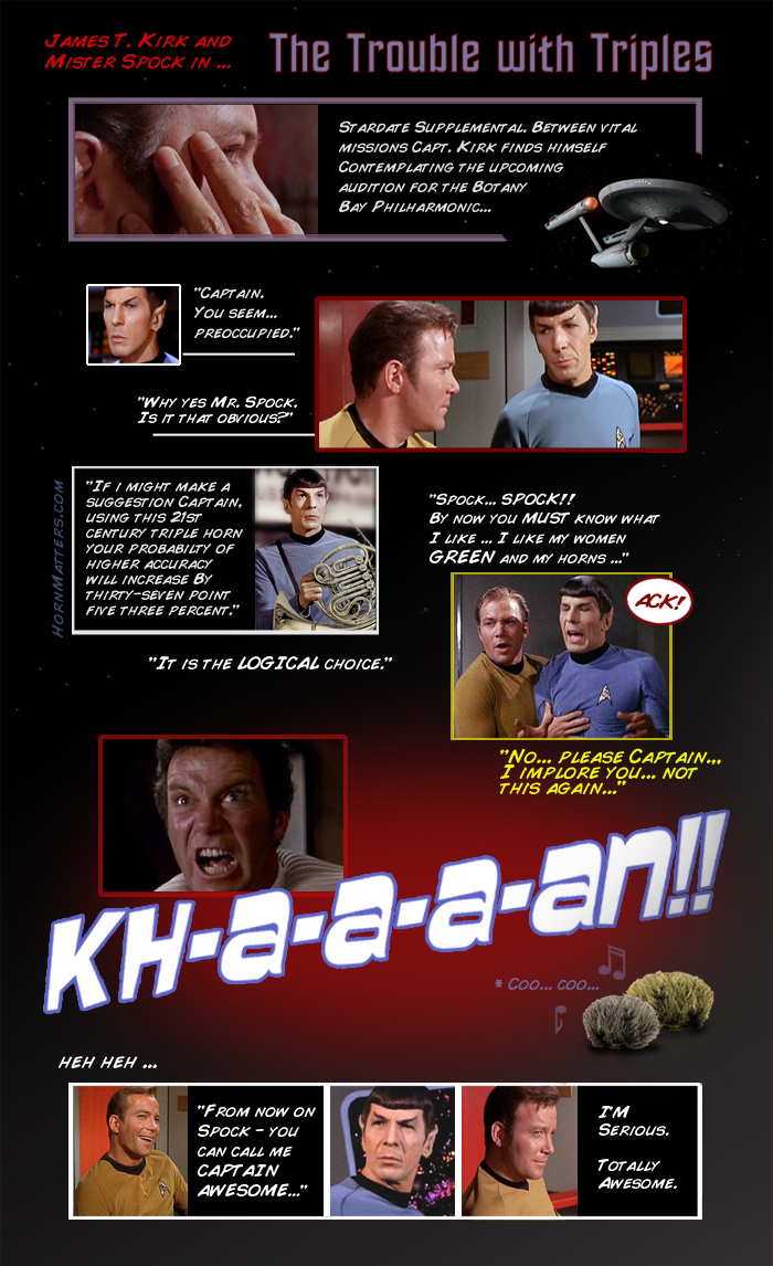 Captain Kirk and Mister Spock in 'The Trouble with Triple Horns